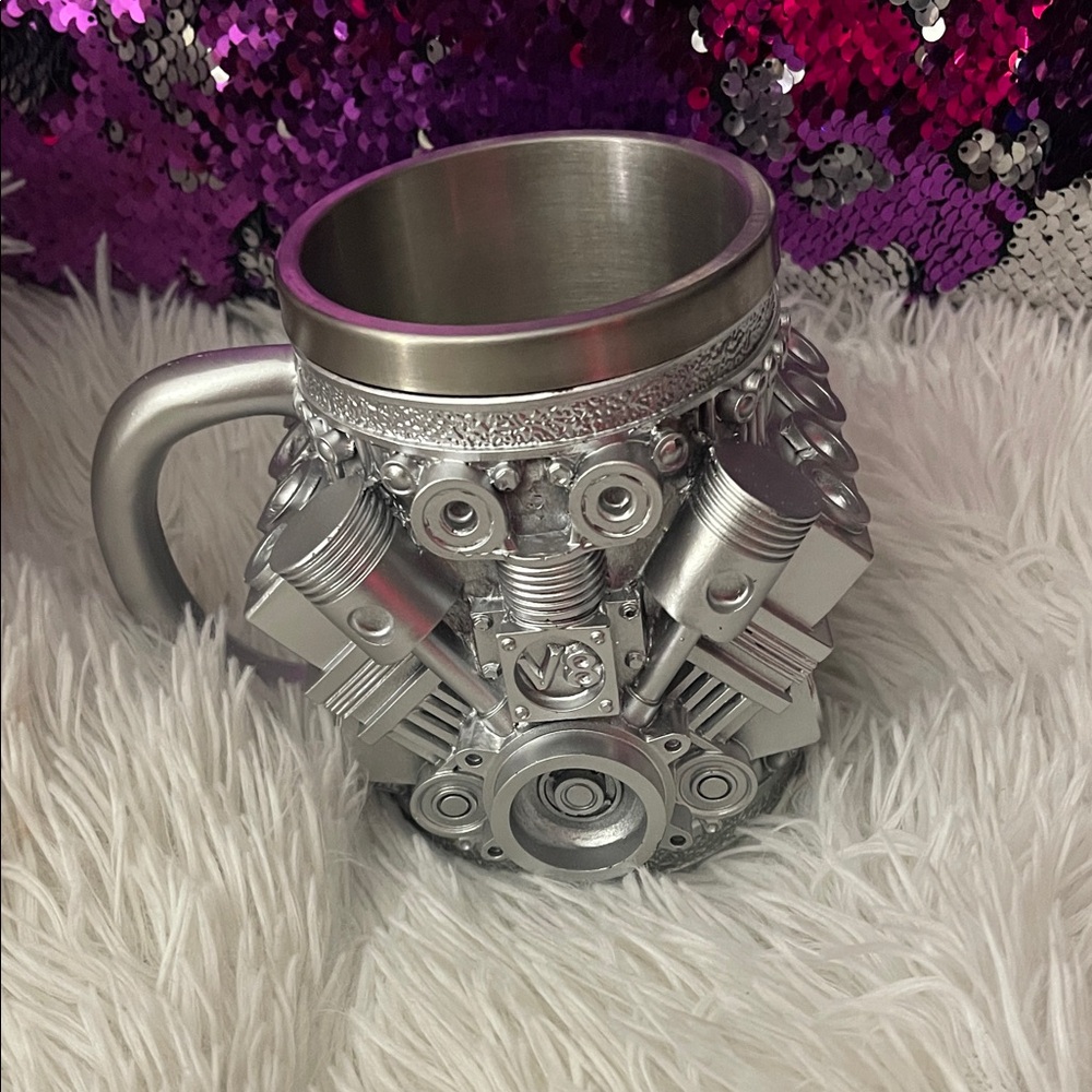 Silver Engine Design Mug - Picture 3 of 5